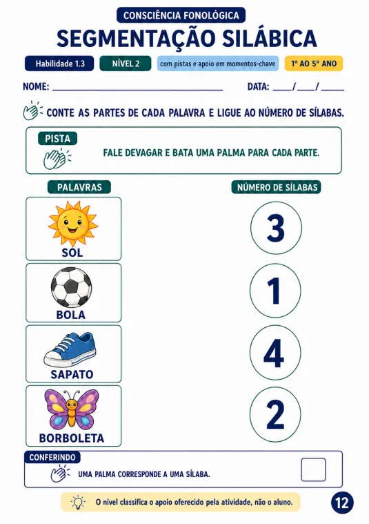 Atividade de segmentação silábica