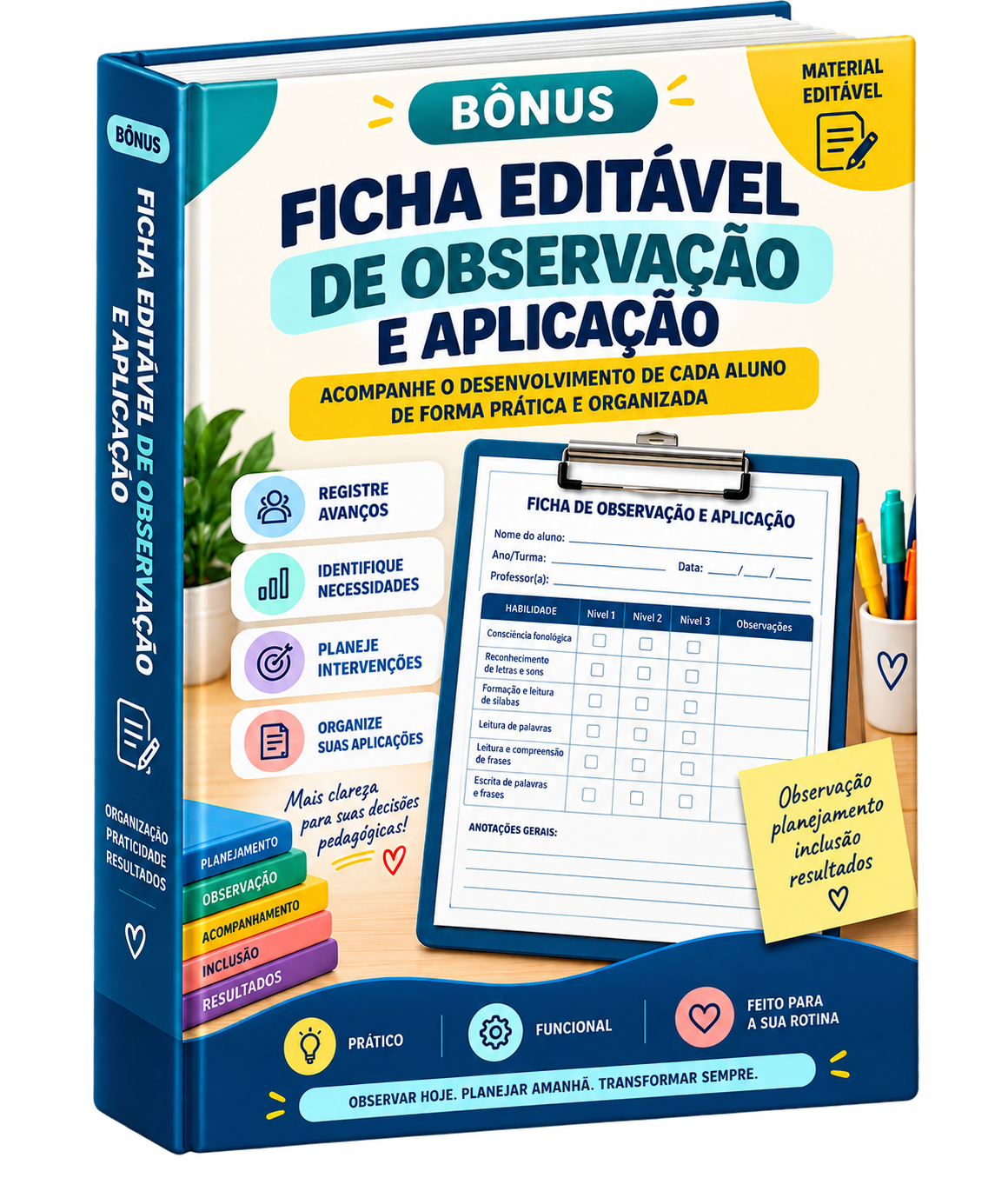 Mockup da Ficha Editável de Observação e Aplicação