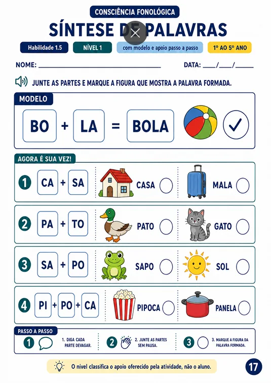 Atividade de síntese de palavras
